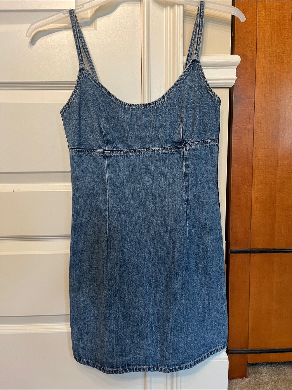 Vintage Express Bleus Denim Mini Dress USA 100% Cotton Size 5/6 Y2K - Picture 8 of 11